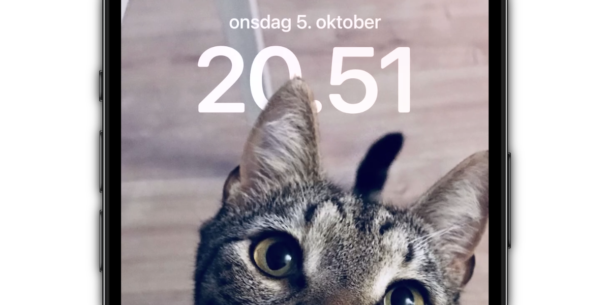iOS 16 låseskærm klokkeslæt