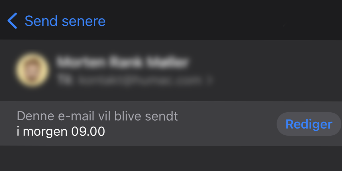 iOS 16 iPhone Time afsendelse af mail