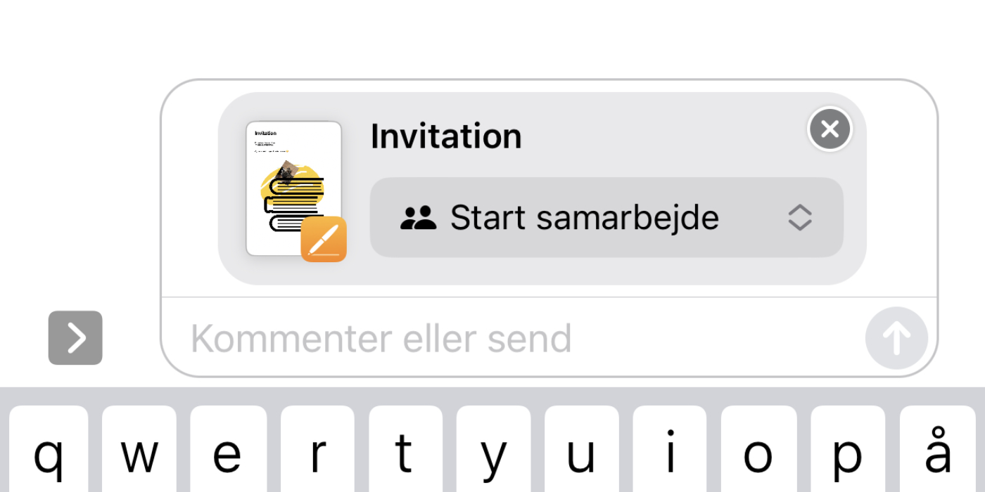 iOS 16 samarbejde via Beskeder-App'