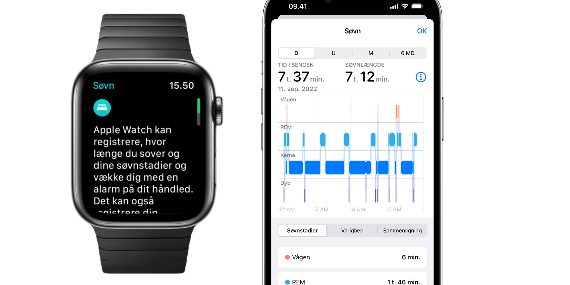 Apple Watch track søvn søvnregistrering